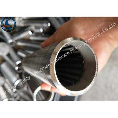 Bleved Welding Ring V Wire Wrap Screen Pipe / Water Well Screen For Sand Control