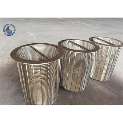 Ss 304 Shaped 450mm Wedge Wire Filter Basket With Handle Slot Wire Backwash
