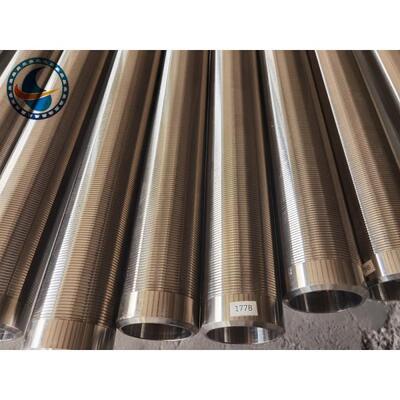Oil Well AISI 316L Oil Sand Control Wire Wrapped Screen Pipe With 0.3mm Slot Size