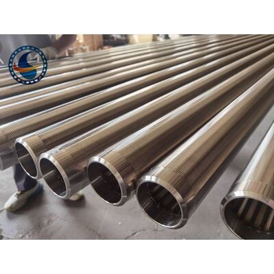 Oil Well AISI 316L Oil Sand Control Wire Wrapped Screen Pipe With 0.3mm Slot Size